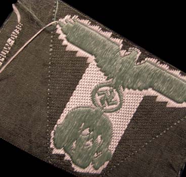 Waffen-SS Cap Triangle | Cloth Skull Eagle & Swastika On Field-Grey
