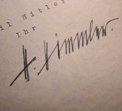 Heinrich Himmler |Reichsführer-SS| Signature.