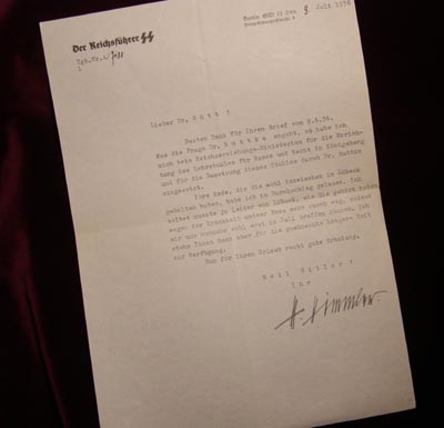 Heinrich Himmler |Reichsfuhrer-SS| Signature.