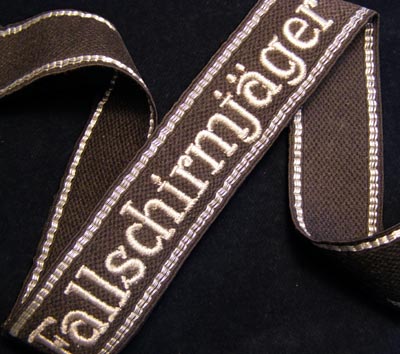 SS-FallschirmjÃger OR/NCO RZM Machine-Embroidered Cuff Title.