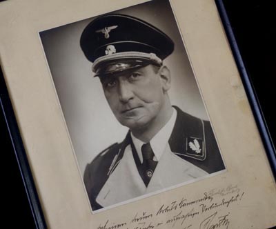 SS Gestapo Chief Benno Martin Signed & Dedicated Framed Photograph.