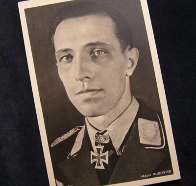 Luftwaffe Major Rudorfer Postcard.