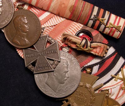 Imperial Austrian  Medal Group Of Six With Bar & Button Hole Ribbon.. 
