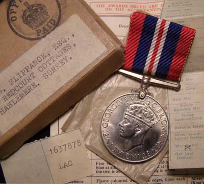 RAF Leading Aircraftsman Boxed 1939-1945 Medal With Papers.