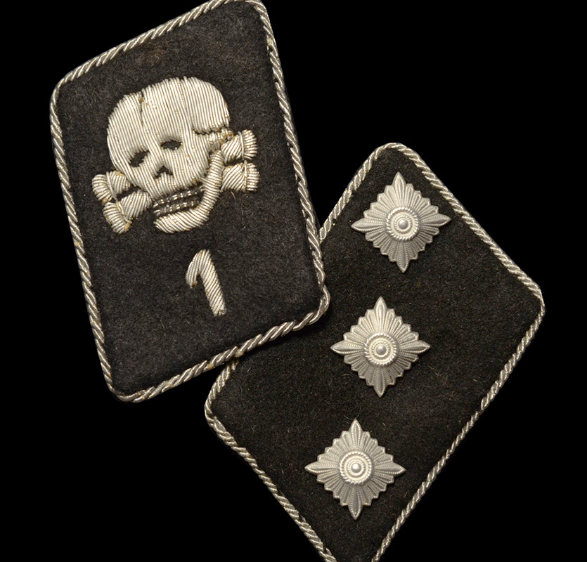 SS-Totenkopfverbande Skull & '1' Collar Patches | Extreme Rarity