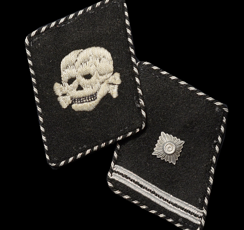 SS-Totenkopfverbande NCO Skull Collar Patches | Extreme Rarity