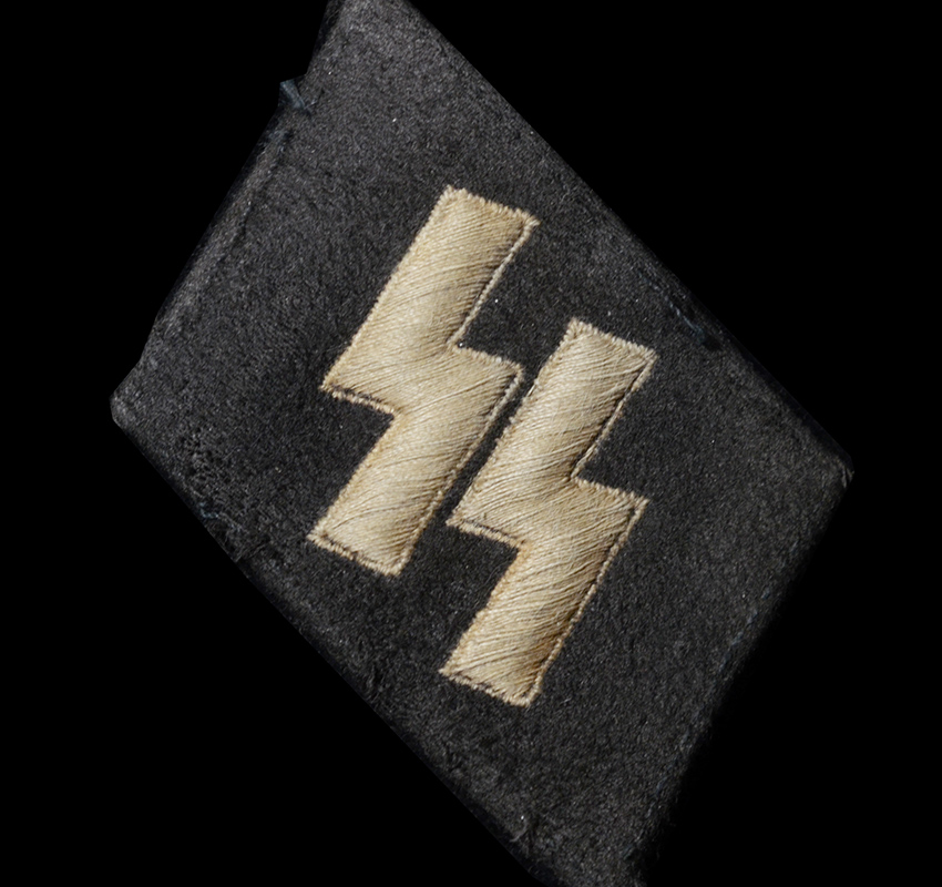 Waffen-SS Runic OR/NCO Collar Patch | Machine-Embroidered | Great Combat Used Piece