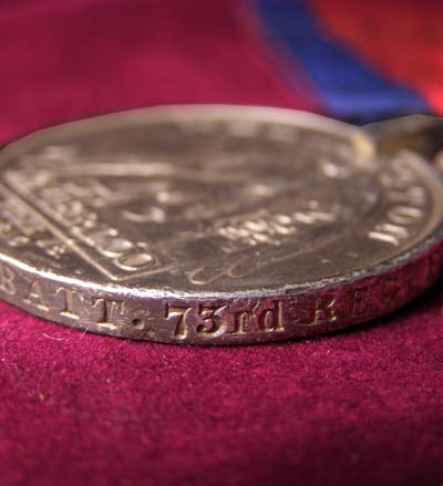Waterloo Medal. 73rd Regiment of Foot. Wounded.