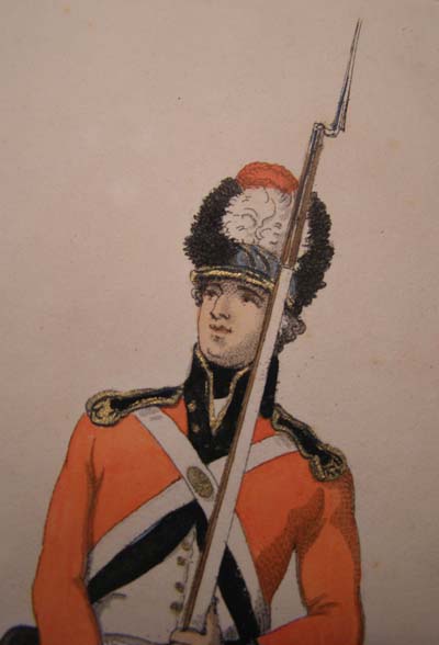 A Volunteer with the Temple Association Militia, aquatint by Delin 1798