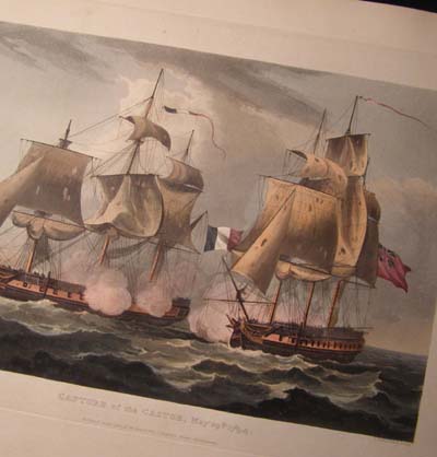 1794. Capture of The Castor. Jenkins' Naval Achievements. Aquatint 1817