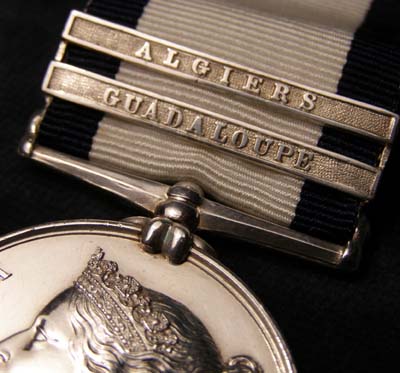 Naval General Service Medal. Guadaloupe &  Algiers Clasps. 