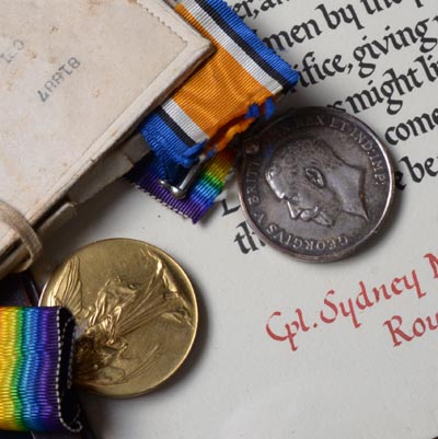 WWI Scroll & Medal Pair | Royal Engineers | KIA |Provenance.