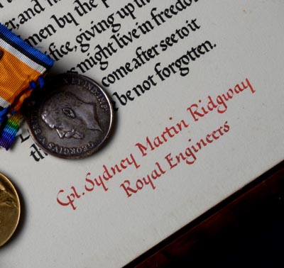 WWI Scroll & Medal Pair | Royal Engineers | KIA |Provenance.