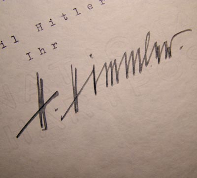 Heinrich Himmler |Reichsfuhrer-SS| Signature.