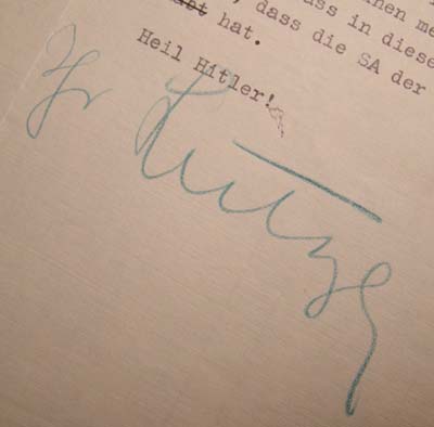 Viktor Lutze | SA Stabschef | NSDAP Reichsleiter | Signature.