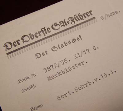 Viktor Lutze | SA Stabschef | NSDAP Reichsleiter | Signature.