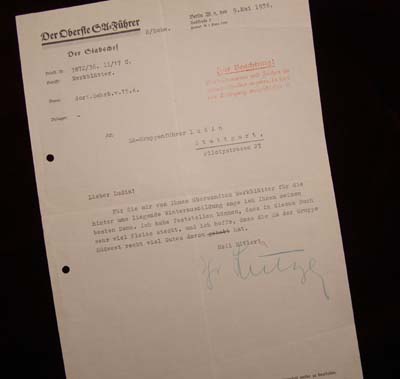 Viktor Lutze | SA Stabschef | NSDAP Reichsleiter | Signature.