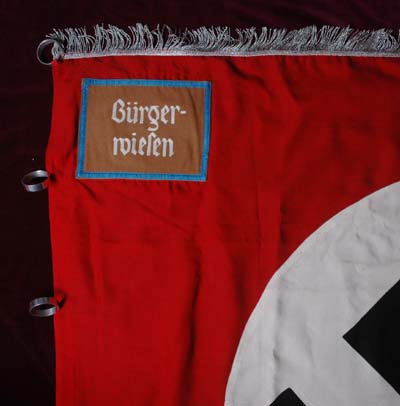 NSDAP Flag. Ortsgruppe Brger-Wiesen. Provenance.
