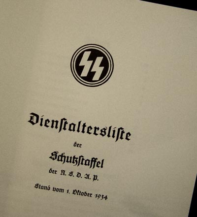 The 1934 Dienstaltersliste (SS Officers Listing of Names)