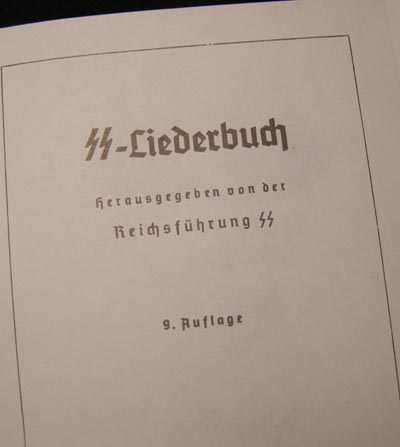 The SS Song Book (SS Liederbuch) - Reprint of the original - Hardbound