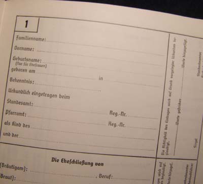 Ahnenpass |NSDAP Family History Book