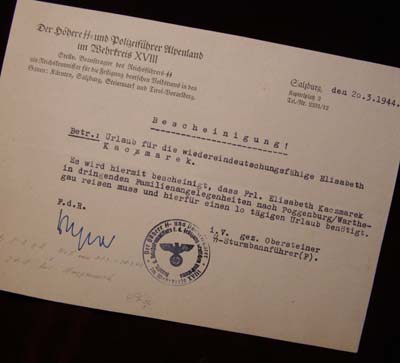 Higher SS & Police Leader Document. 'Alpenland.' Signed. 