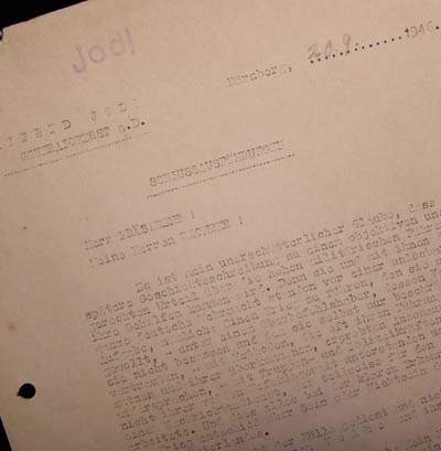 Nuremburg War Crimes Documents. Signed. 