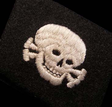 Waffen-SS 'Totenkopf' Skull Collar Patch - Early Style.