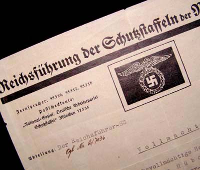 Himmler's Signature. Hand-Signed Document. Great Content.           