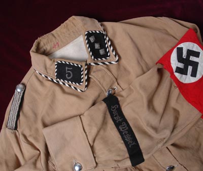 SA 'Horst Wessel' Brown Shirt Rank Of Sturmfuhrer.