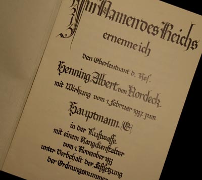 Adolf Hitler & Goring | Three Citations With Signatures | 1937. 