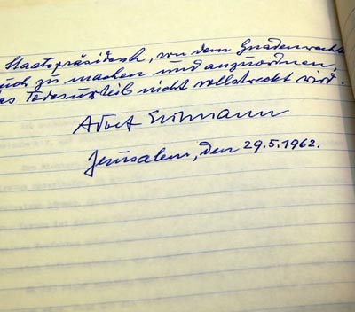 Adolf Eichmann | Hand Written Note During Trial | 1962.