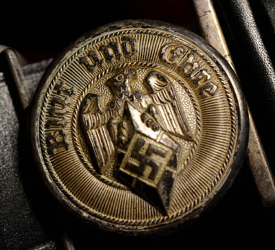 Hitler Youth Leaders Belt & Buckle With Cross Strap.