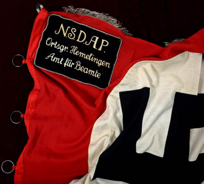 NSDAP Flag | Ortsguppe Hemelingen |  Admin- Office | Static Swastika. 