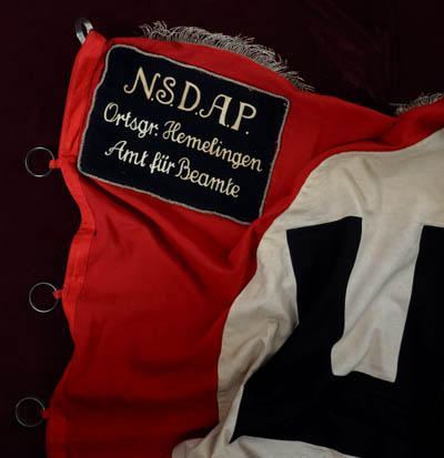 NSDAP Flag | Ortsguppe Hemelingen |  Admin- Office | Static Swastika. 