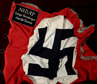 NSDAP Flag | Ortsguppe Hemelingen |  Admin- Office | Static Swastika. 