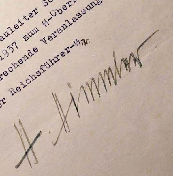 Heinrich Himmler | Reichsfuhrer-SS| Signature.