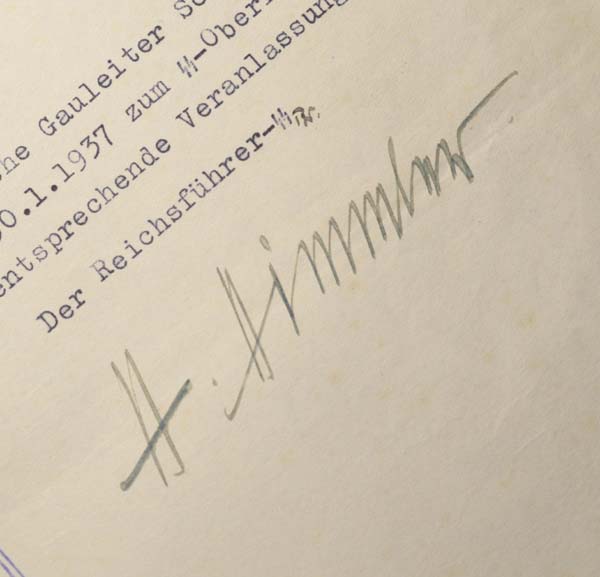 Heinrich Himmler | Reichsfuhrer-SS| Signature.