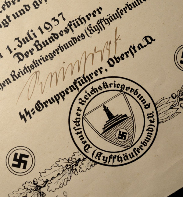 SS-General Wilhelm Reinhard | Freikorps Citation| Signature.