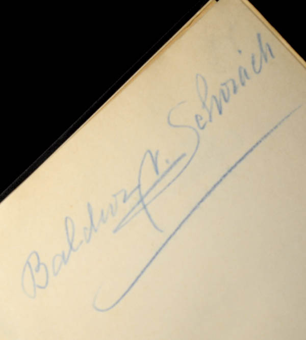 Baldur Von Schirach | Hitler Youth Leader | Double Signed Book | Provenance.