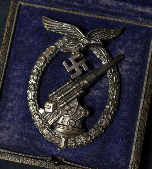 Luftwaffe Flak Badge By Brehmer | With Case Of Issue