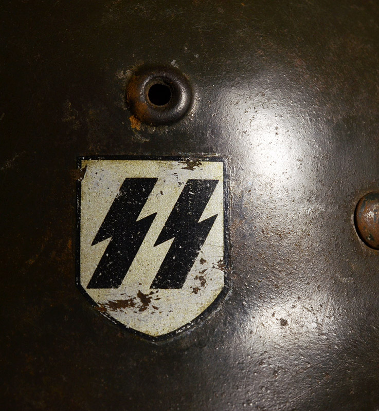 Waffen-SS Steel Helmet | M40 | Quist Single Decal | Provenance
