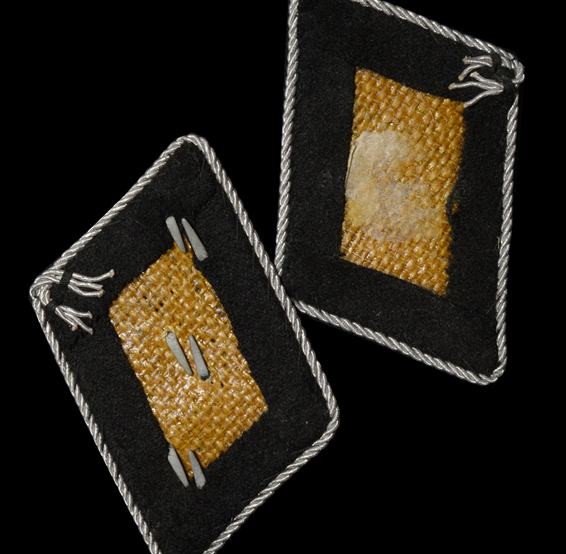 SS Officer Runic Collar Patches | Matched Pair | Combat Used.