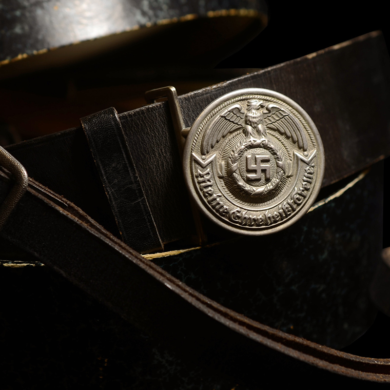 Allgemeine-SS Officer Boxed Early Nickel-Silver Belt, Buckle, Crosstrap