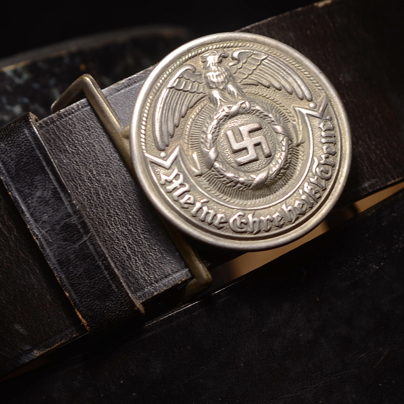 Allgemeine-SS Officer Boxed Early Nickel-Silver Belt, Buckle, Crosstrap