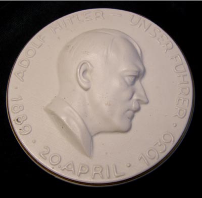 Hitler 50th Birthday Porcelain  Presentation Plaque 