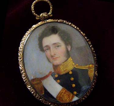 Naval Portrait Miniature Pair with Medals. Father & Son Group
