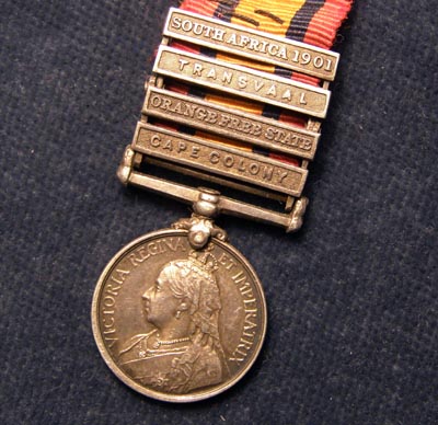 QSA Miniature Medal. Four Clasps.