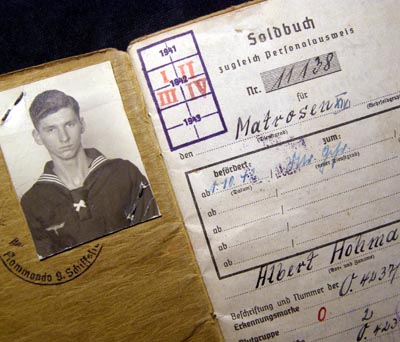 Afrikakorps / Kriegsmarine Soldbuch - Killed In Action At Tunisia 1943.