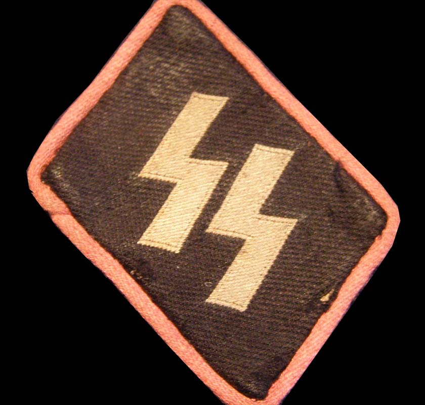 Waffen-SS Panzer Pink-Piped Runic Panzer Collar Patch